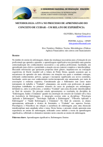 metodologia ativa no processo de aprendizado do conceito de cuidar