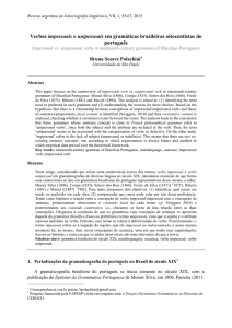 Verbos impessoais e unipessoais em gramáticas brasileiras