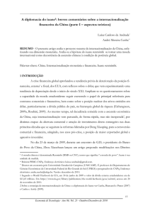 breves comentários sobre a internacionalização financeira da China