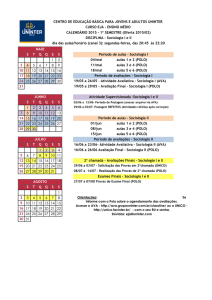 Calendário 1º semestre 2015 - EJA
