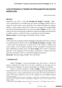 a facticidade e o tempo no pensamento do jovem heidegger - Ces-JF