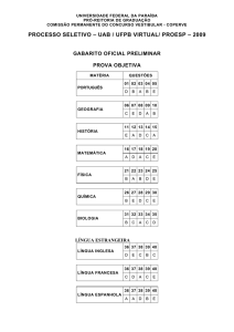 PROCESSO SELETIVO – UAB / UFPB VIRTUAL/ PROESP – 2009