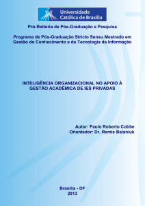 Inteligência Organizacional no Apoio à Gestão Acadêmica de IES