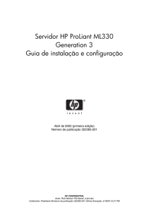 Servidor HP ProLiant ML330 Generation 3 Guia de instalação e
