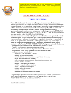 THE MUBARACK WAY – 02/03/015 VERBOS ESPECÍFICOS