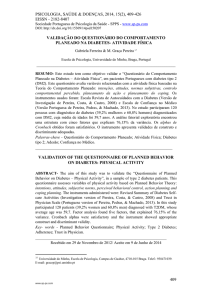 VALIDAÇÃO DO QUESTIONÁRIO DO COMPORTAMENTO