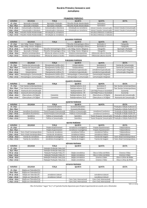 Horário Primeiro Semestre 2016 Jornalismo