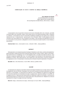 COMUNICAÇÃO DO RISCO E GESTÃO DA AMEAÇA PANDÉMICA