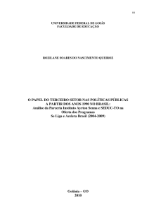 O PAPEL DO TERCEIRO SETOR NAS POLÍTICAS PÚBLICAS A