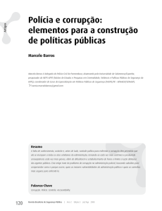 Polícia e corrupção: elementos para a construção de políticas