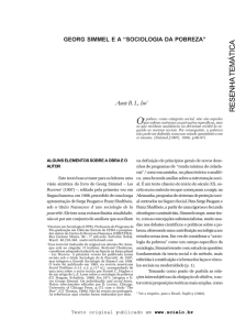 Georg Simmel e a Sociologia da Pobreza, Anete Ivo, PDF