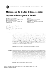 Mineração de Dados Educacionais: Oportunidades para o Brasil