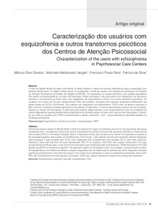 Caracterização dos usuários com esquizofrenia e outros transtornos