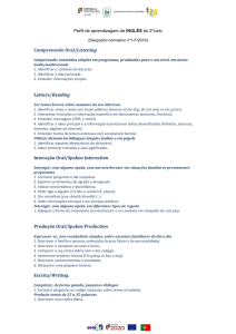 Compreensão Oral/Listening Leitura/Reading Interação Oral