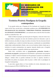 Territórios Possíveis: Paradigmas da Geografia contemporânea