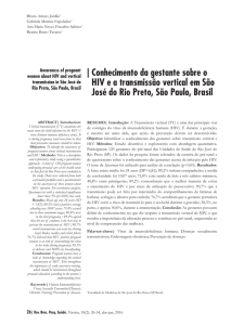 | Conhecimento da gestante sobre o HIV e a transmissão vertical em