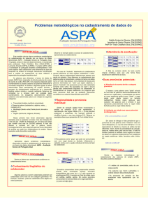 Problemas metodológicos no cadastramento de