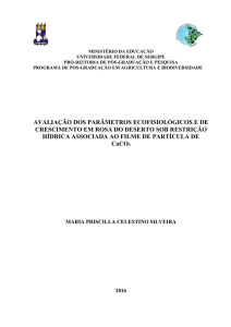 avaliação dos parâmetros ecofisiológicos e de