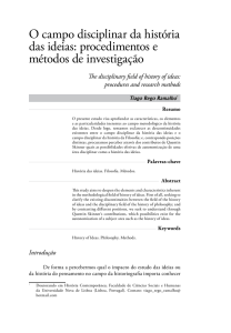 O campo disciplinar da história das ideias - Locus