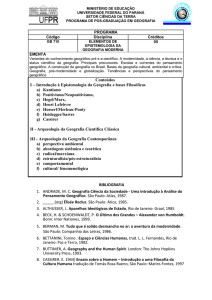 Introdução à Epistemologia da Geografia e bases