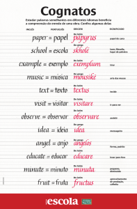 Cognatos Estudar palavras semelhantes em diferentes idiomas
