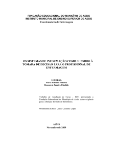 os sistemas de informação como subsidio à tomada de decisão