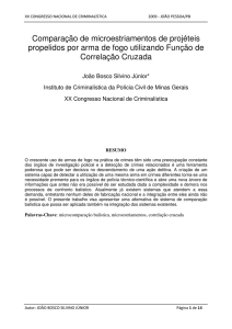 Comparação de microestriamentos de projéteis propelidos por arma