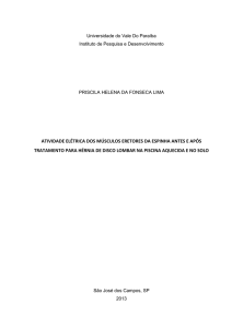 atividade elétrica dos músculos eretores da espinha antes