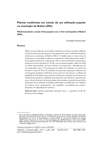 Plantas medicinais: um estudo da sua utilização popular no