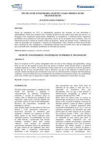 TÉCNICAS DE ENGENHARIA GENÉTICA PARA PRODUÇÃO DE