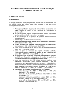 documento informativo sobre a actual situação económica em