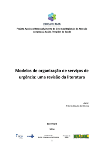 Modelos de organização de serviços de urgência