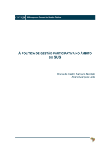 a política de gestão participativa no âmbito do sus