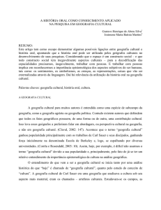 A HISTÓRIA ORAL COMO CONHECIMENTO APLICADO NA