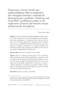 Democracia e Serviço Social: uma análise preliminar sobre as