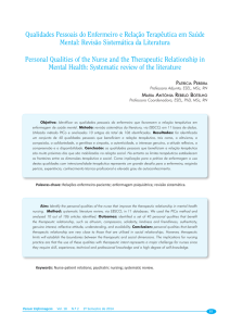 Qualidades Pessoais do Enfermeiro e Relação Terapêutica em