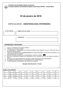 anestesiologia veterinária