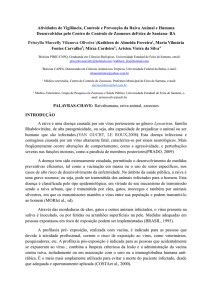 Atividades de Vigilância, Controle e Prevenção da Raiva Animal e