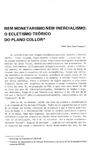 nem monetarismo nem inercialismo: o ecletismo teórico do plano