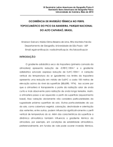 Inversão térmica no perfil do Pico da Bandeira