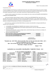 24/11 Língua Portuguesa 04/12 Língua Portuguesa 16/12 Língua