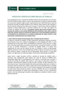 PERGUNTAS E RESPOSTAS SOBRE MERCADO DE TRABALHO