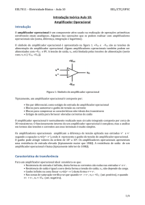 Amplificador Operacional Introdução Característica de t