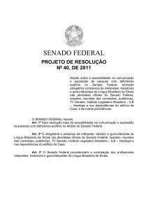 projeto de resolução nº 40, de 2011