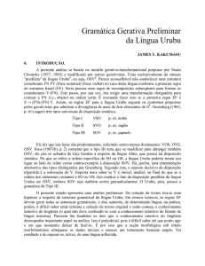 Gramática Gerativa Preliminar da Língua Urubu