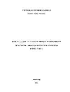 Implantação de um Centro de Apoio Psicossocial (CAPS) - Unifal-MG