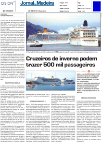 Cruzeiros de inverno podem trazer 500 mil passageiros