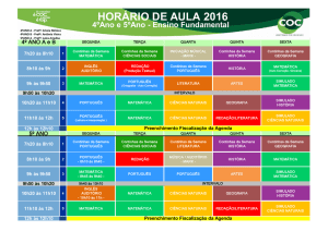 horário de aula 2016