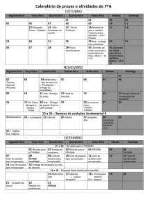 calendario de provas unidade 4