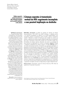 |Crianças expostas à transmissão vertical do HIV: seguimento